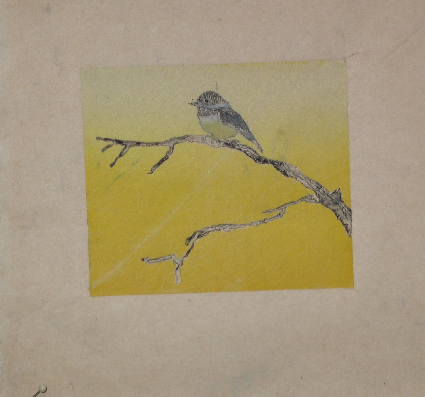 Chickadees on thin Kozo from Paper Connection International