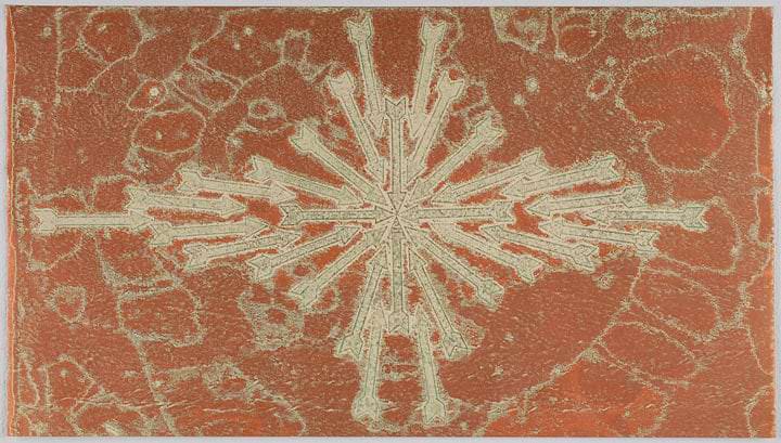 Ancient Histories #46 2014 Encaustic Monoprint on Sakamoto Heavyweight 21.5 x 38.5 in. 