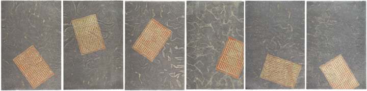 Passage #1 2014 Encaustic Monoprints on Sakamoto 38.5 x 150 in.  
